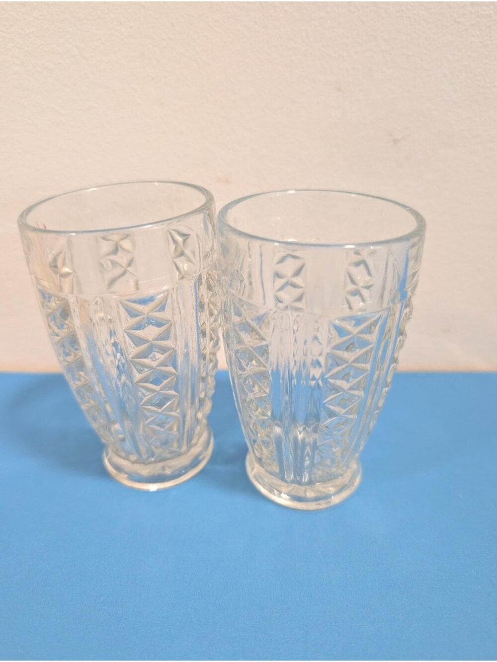 Pair of Two Vintage Footed Juice Glasses Morning Home Decor Rituals